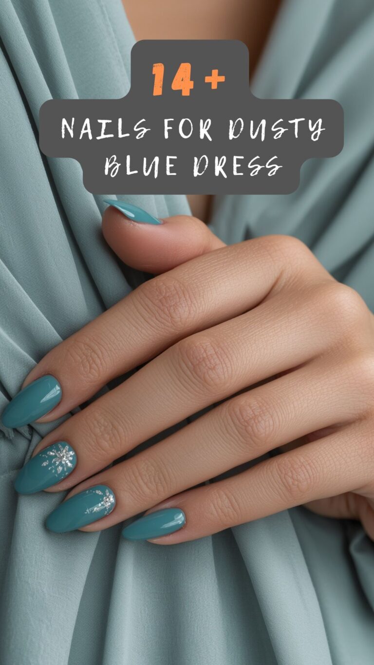 Stylists Swear By These Nail Colors With Dusty Blue Dresses 👀