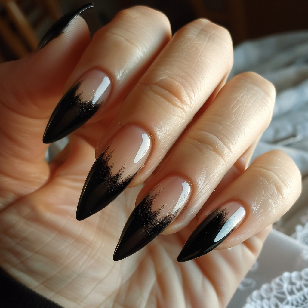 black-french-tip-nails