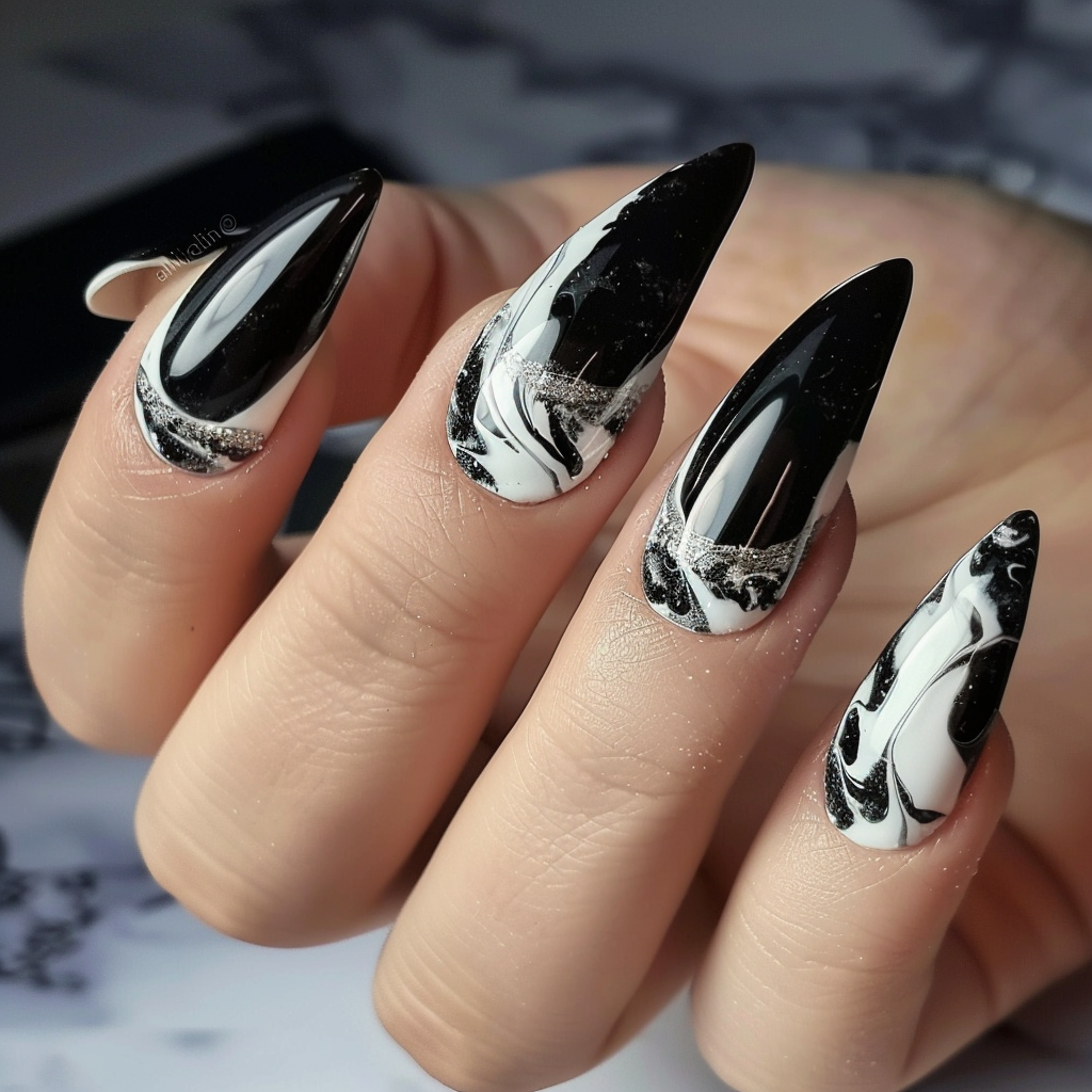 black-french-tip-nails