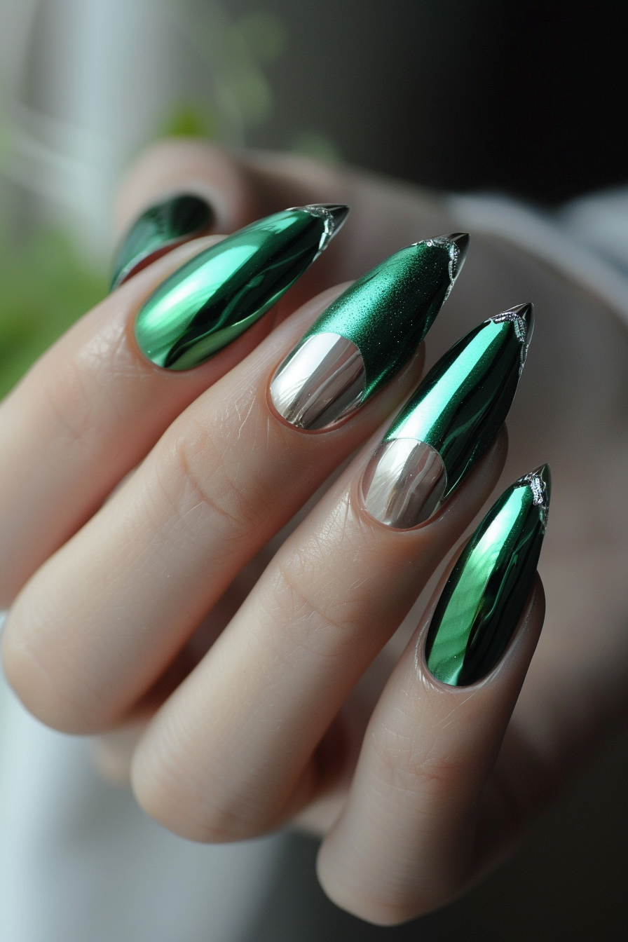 metallic-nails-design