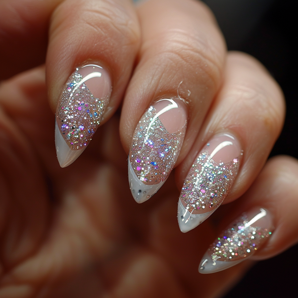 Checked French Manicure