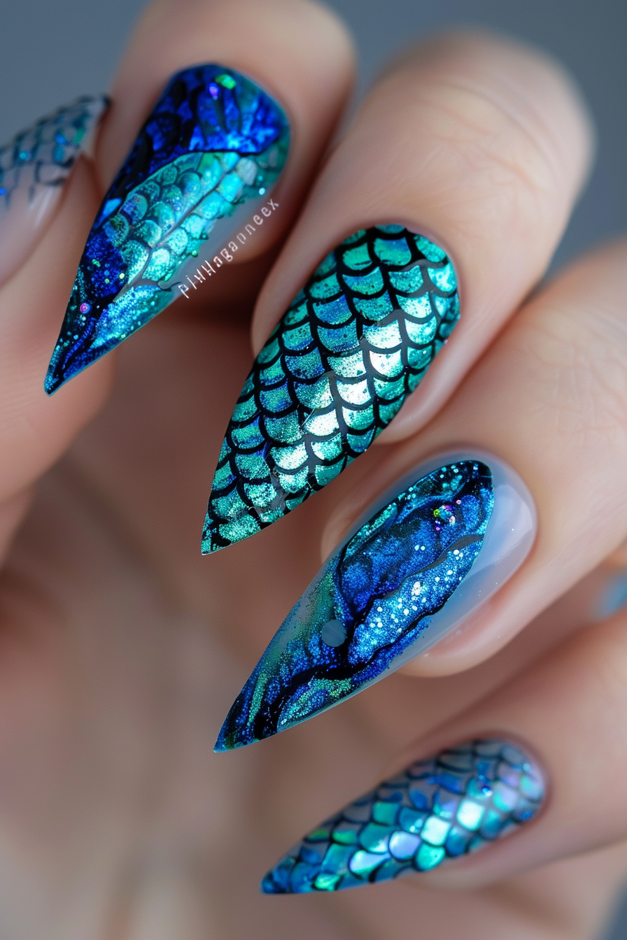 metallic-nails-design