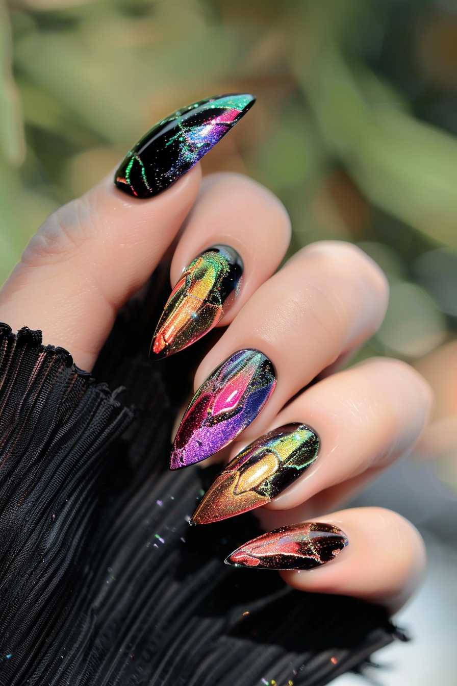 metallic-nails-design