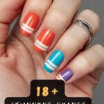 Eye-Catching Orange And Blue Nails To Elevate Your Style