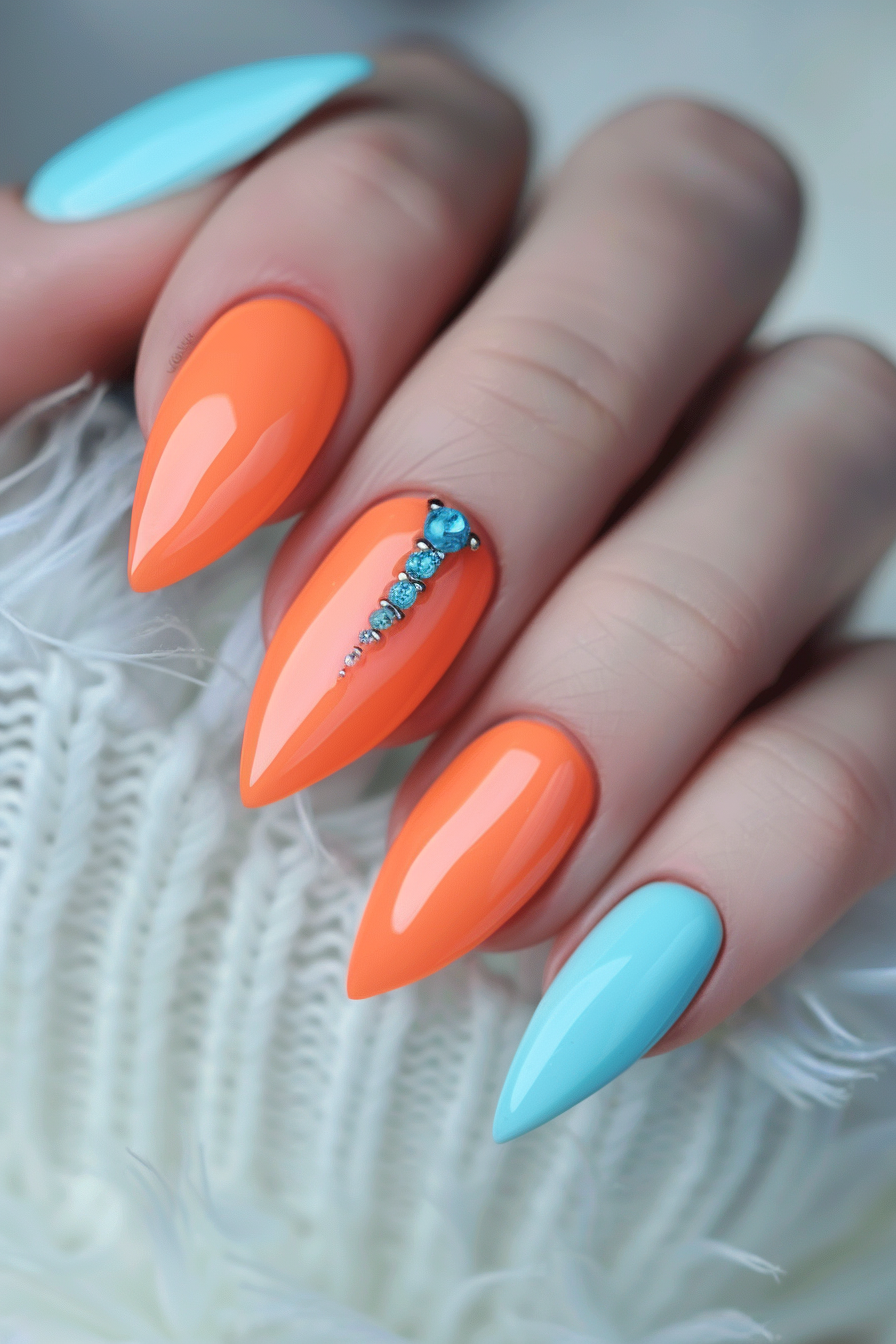 orange-and-blue-nails
