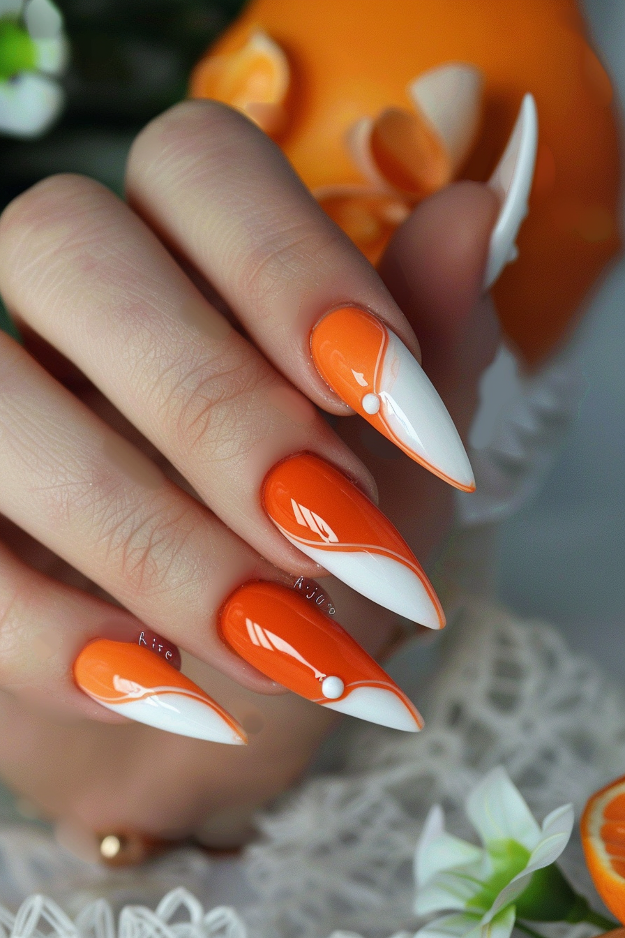 orange-almond-nails
