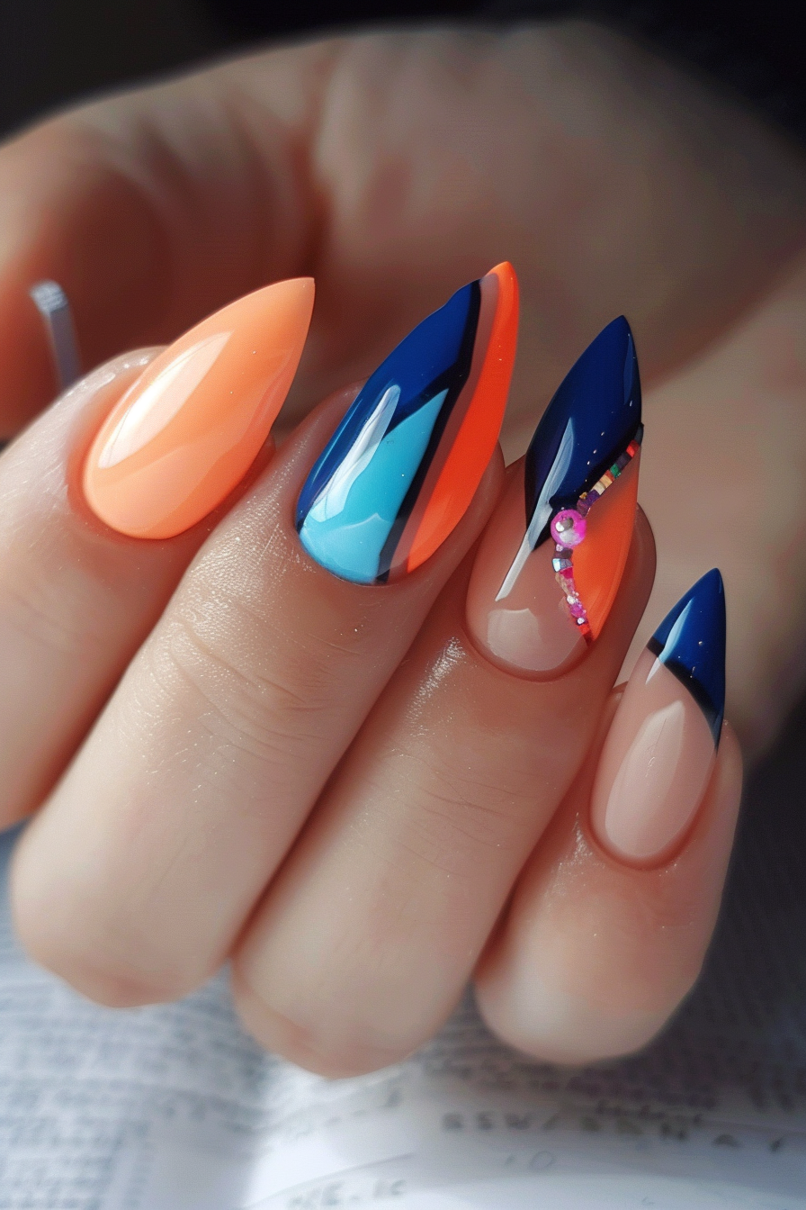 orange-and-blue-nails