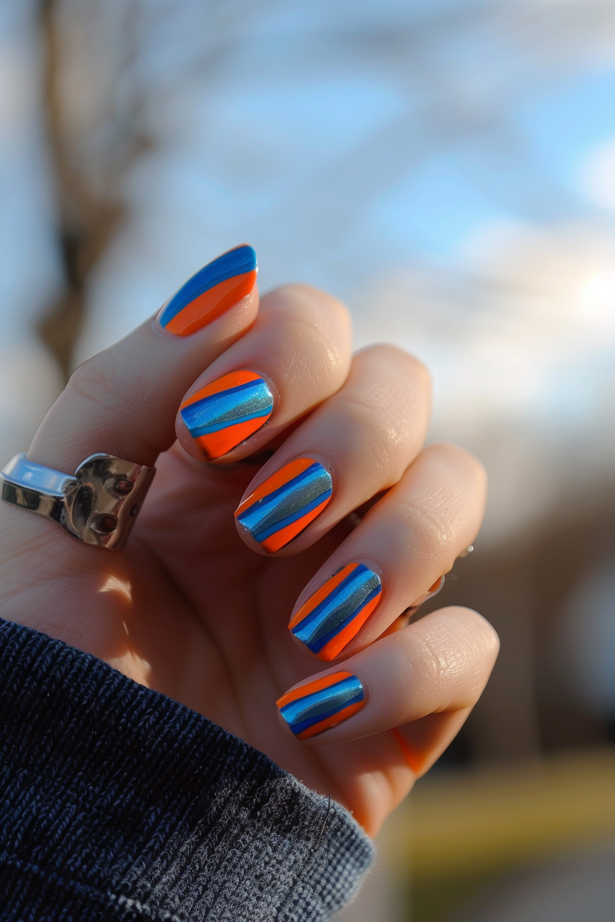 orange-and-blue-nails