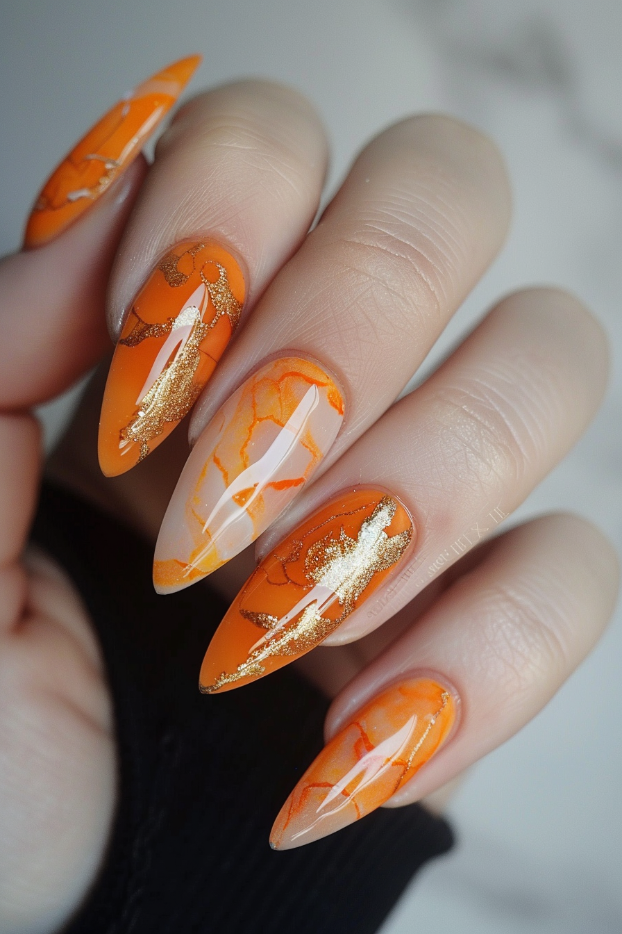 orange-almond-nails
