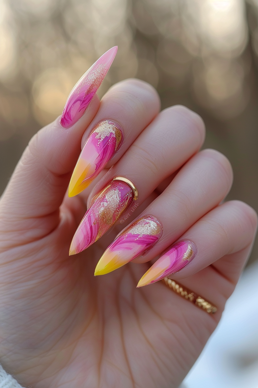 yellow-and-pink-nails
