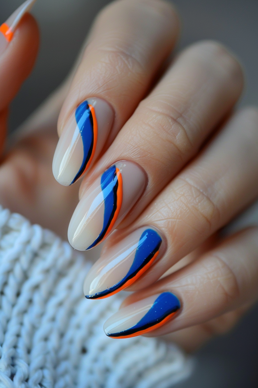 orange-and-blue-nails