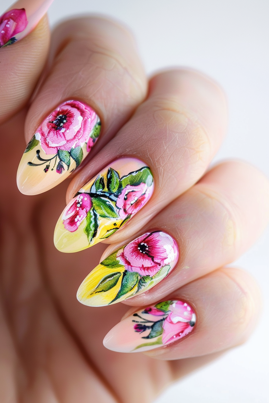 yellow-and-pink-nails