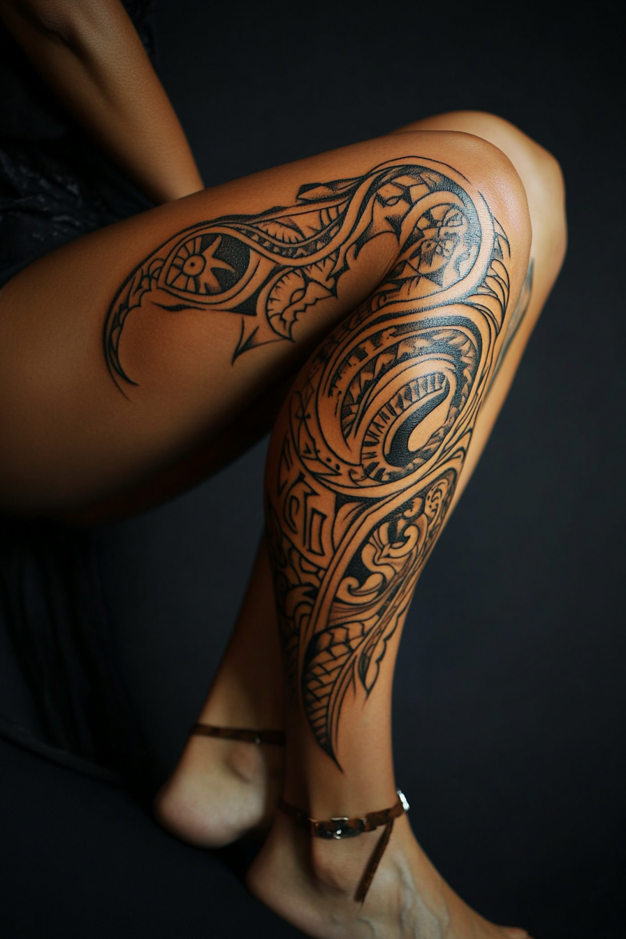 full-leg-tattoos-women