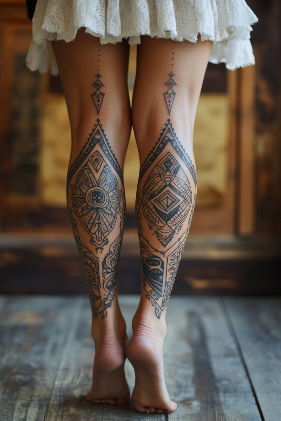 women-leg-sleeve-tattoo-ideas