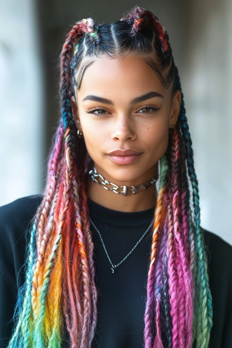 Cornrows With Color Youโll Be Amazed By These Creative Natural Cornrow Hairstyles ...