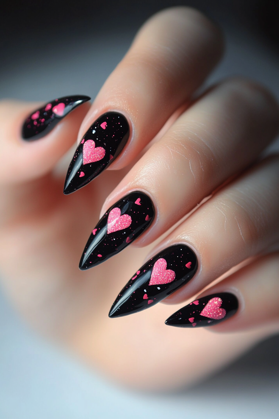 black-and-pink-nails-ideas