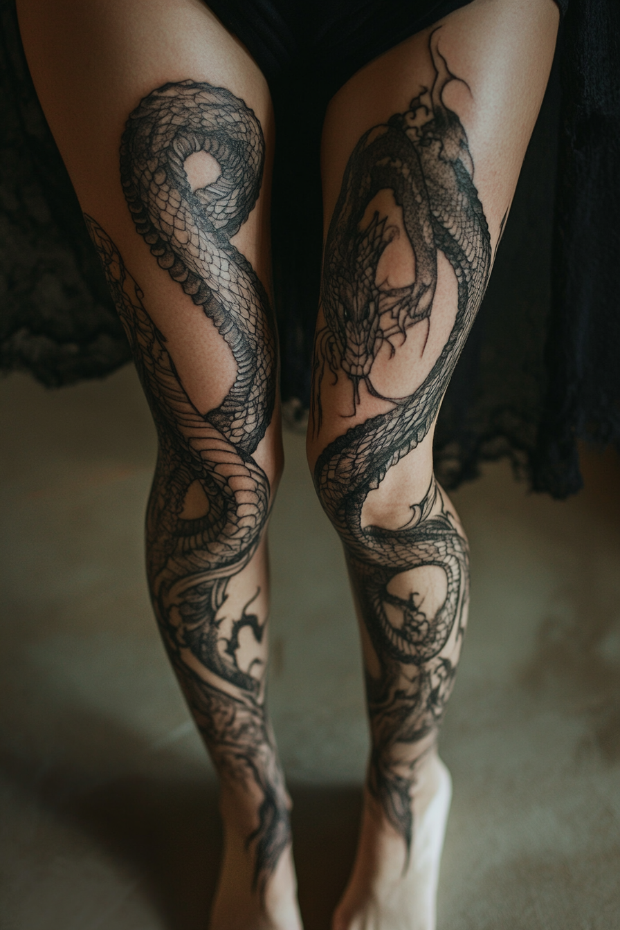 women-leg-sleeve-tattoo-ideas