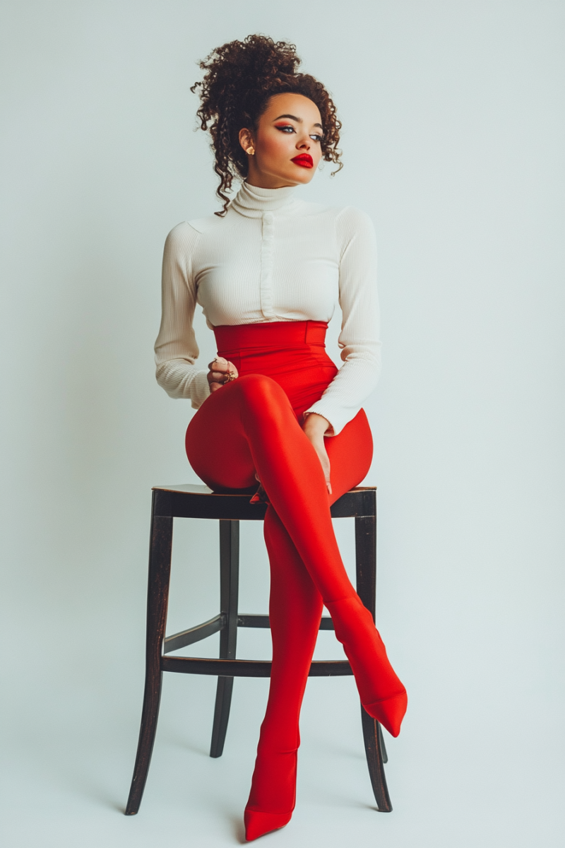 8+ Ways of How To Rock Red Tights For Eye-Catching Style — Daily ...