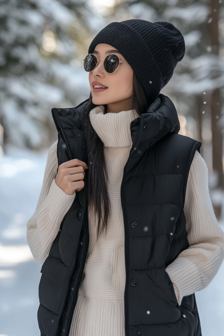13 Stylish Long Puffer Vest Outfits To Elevate Your Look