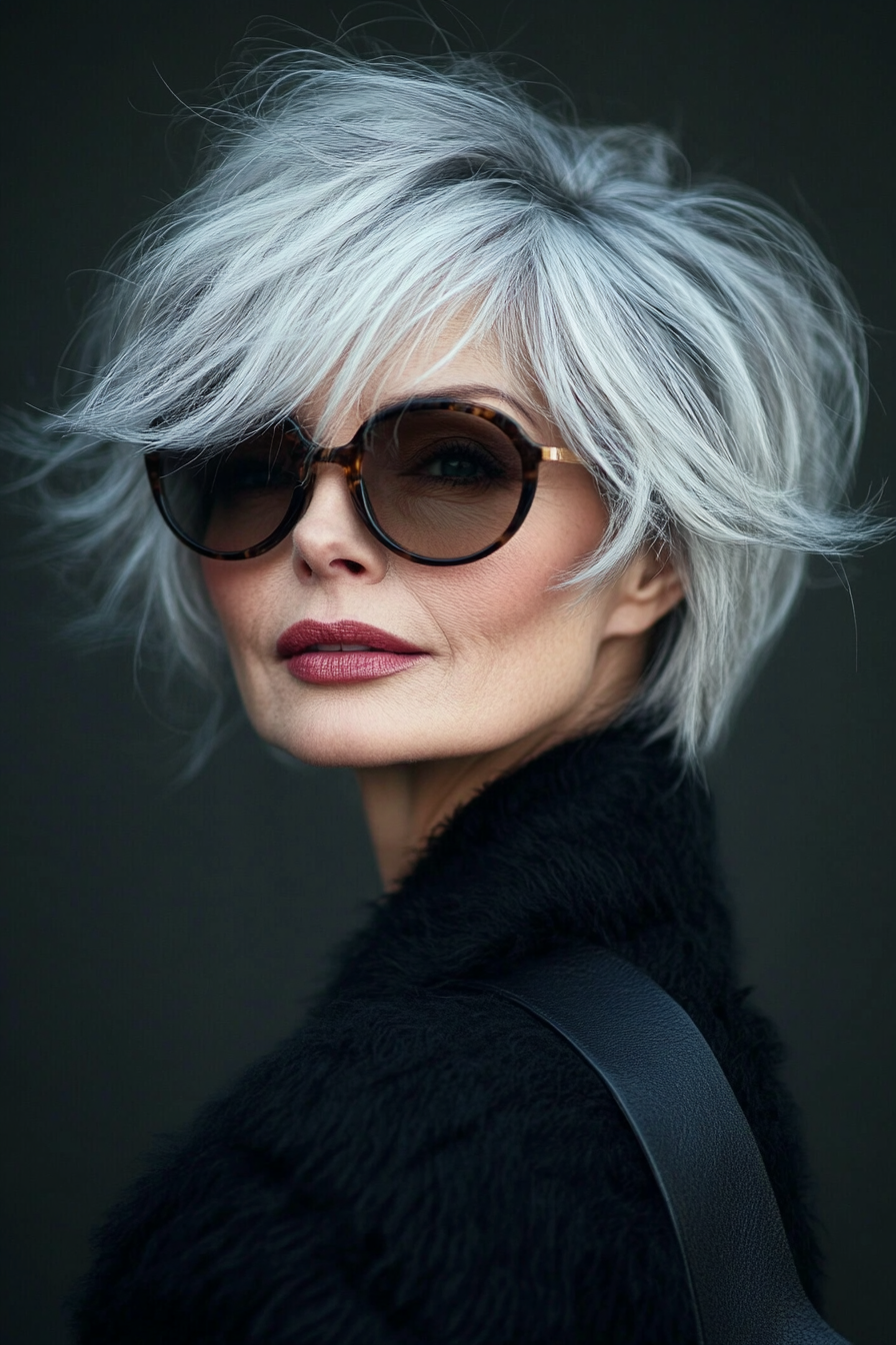 short-hairstyles-for-women-over-50-gray