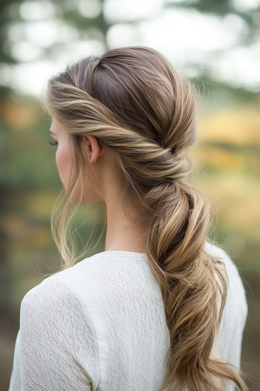  Loose Braided Ponytail