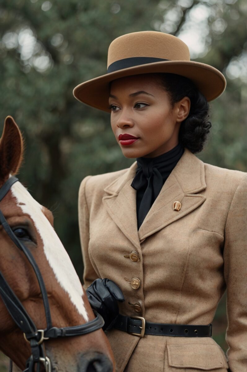1940s equestrian style trail riding outfit for black women
