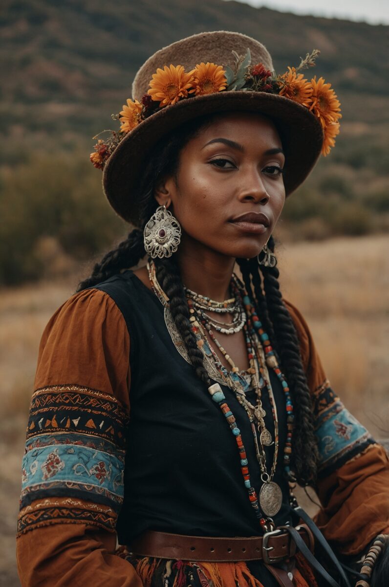 bohemian wear trail riding outfit for black women