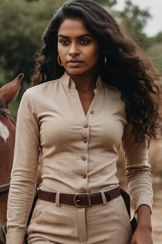 jodhpurs or breeches in neutral tones trail outfit for black woman