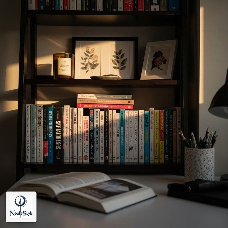 A Small Bookshelf Near Your Desk Adds Warmth (And Actual Utility)
