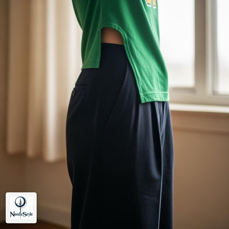 Try a Half-Tuck Into Stretchy Wide-Leg Pants