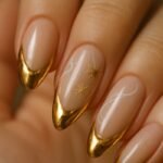 Gold French Tip Nails That Look Liquid And Alive